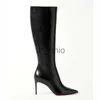 Botas novas calcanhares altos e europeus de joelho Knee Boots Moda feminina Ponto de ponta do lado de ponta de caça ao lado de toda a temporada Feminino J230919