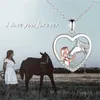 Collane con ciondolo Brillante cristallo Ragazza Cavallo per le donne Collana con cuore d'amore Goccia di gioielli per feste femminili