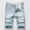 Men's Jeans Denim Shorts Mens Wear Classic Short Brand Clothing Cotton Elasticity Summer Hip-hop Ripped Blue Gray226j