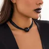 Anhänger Halsketten Lacteo übertriebene schwarze runde Kugel Halskette geschichtete Box Kette mit Charme Choker Frauen Schmuck Kragen Party Geschenke Damen