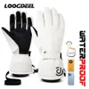 Guantes de esquí hombres mujeres invierno cálido a prueba de viento impermeable pantalla táctil polar antideslizante snowboard moto de nieve ciclismo esquí 230918