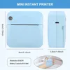 Pocket Mini Printer Portable Wireless BT Thermal Photo för iOS Android Mobiltelefon, Inkless Printing Gift Study Notes Etikett