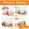 Soap Dishes Natural Bamboo Square Storage Boxes Wooden Dish Tray Handmade Case With Lid For Holder Kitchen Bathroom Shower Drop Delive Dhkd4