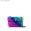 Lederhandtasche Kurt Geiger Handtasche Streifen Regenbogen Tasche Luxus London Lou Designer Damen Mann Mini Schulter Metallschild Pochette Clutch Tote Umhängetasche Kette BagsGh