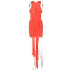 Vestidos casuais mini vestido laranja envoltório elegante bandagem feminina ruched aniversário para mulheres praia sexy corte bodycon vestido