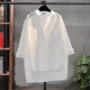 Women's Blouses Lightweight Women Top Stylish Lapel Blouse Trendy Solid Color Shirt With High-low Hem Loose Fit Single For Spring