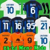 23 24 Pavard Inters Lautaro Milans 축구 유니폼 기념일 Correa Dzeko Barella Asllani Frattesi 2023 2024 Brozovic Home Football Shirt Uniforms Men Kids Kit 3rd