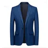 Trajes para hombre 2023, Blazer para hombre, traje informal diario para boda, traje de negocios, chaqueta para hombre, ropa ajustada de Color sólido con un solo pecho