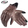 Gants à cinq doigts Suomy Vinatge Gants de moto en peau de chèvre Été Hommes Marron Rétro Cuir Moto Motocross Gant Lady Motocycliste Guantes 230818