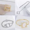 Womens Designer Jewelry Diamond Luxury Earrings Fashion Chain Bracelet Krystal Love Ring Ladies Silver Designers Necklace Bangle