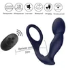 Sex Toy Massager Man Prostate Massage Vibrator Anal Plug Silicone Remote Control Stimulator Butt Fördröjning Ejakulation Ring för män