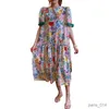 Umstandskleider Umstandsmode Sommer Baumwolle Kurzarm Kleid mit Blumenmuster Schwangere Frauen Mutterkleid