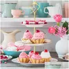 Ferramentas de pastelaria de cozimento 6 peças para suporte de bolo de 3 camadas Suporte de hardware Resina Artesanato DIY Fazendo Cupcake Servindo Decoração Drop Delive Dhypl