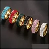 Bandringe 316L Edelstahl Iced Out für Frauen Bling Kristall Luxus Coole Finger Herren Paar Modeschmuck BK Drop Lieferung Ring Dhgp9