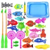 Jouets pour le bain 30/52 pièces jouets de pêche magnétiques ensemble de canne à poisson en plastique enfants jouant au jeu d'eau jouets éducatifs pour bébé poisson carré cadeau pour les enfants 230919