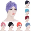 Ropa étnica Moda Mujeres Musulmanas Hijab Turbante Twist Nudo Chemo Cap Cáncer Strech Bonnet Islámico Árabe Pérdida de cabello Gorros Sombrero