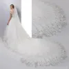 Personalizzato nuovo bianco avorio incredibile pizzo paillettes cristallo velo da sposa lunghezza cattedrale con pettine uno strato velo da sposa lunghezza del pavimento Aro154T