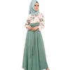 Vêtements ethniques Moyen-Orient Dubaï Robe musulmane Jilbab Abaya Malaisie Robe à manches longues Taille haute Imprimer Abayas pour femmes sans hijab