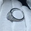 Anello ovale di lusso in argento sterling 925 al 100% Soild 1ct Sona 5A zircone Pietra cz Anello di fidanzamento con fascia nuziale per gioielli da donna