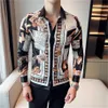 2022SS Luxurys Designers Dress Shirt Menswear Fashion Society Black Men Solid Color Business Casual Mens Long Sleeve Red2347
