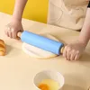 Rolling Pins Pastry Boards Enlarged Silicone Pin Rotating Drum Kitchen Solid Wooden Handle Pressing Baking Tool 230919