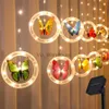 LED Strings Party 3M Solar Powered Curtain Windom Lights Solar Butterfly Icicle String Lights Waterrproof Solar Christmas Fairy Garland Light HKD230919