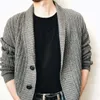 Men's Jackets Winter Long Sleeve Warm Shawl Collar Knitted Cardigan Sweater Casual Slim Fit Soft Cotton Knitwear 230919