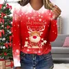 Women's Blouses Shirts Women's T Shirts Long Sleeve Shirt Women No Boundaries Ladies Top V Neck Gradient Christmas Printed Casual Short L230919