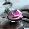 Pendant Necklaces New Neba Galaxy Double Sided Rotatable For Wome Men Universe Planet Glass Art Picture Handmade Statement Jewelry In Dhmer