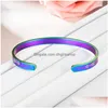 Bangle Atualização Aço Inoxidável Pulseira Aberta Carta Inspiradora Keep Going Pulseira Cuff Mulheres Homens Drop Delivery Jóias Pulseiras Dh98S