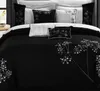 Bedding sets Petunia 8 Piece Embroidered Floral Bed in a Bag Comforter Set Black 230919