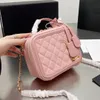 7A Women Brand Camera Caviar Fabric Shoulder Crossbody Box Makeup Casual Chain Bag 20cm