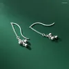 Boucles d'oreilles pendantes LAVIFAM 925 en argent Sterling petites perles rondes gland ligne d'oreille chaîne courte vague boucle d'oreille bijoux de charme