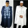 Africa uomo dashiki bazin riche abiti top camicia mutanda 3 pezzi set ricamo blu navy nero bianco africano abbigliamento uomo robe302Y