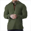 Men's Hoodies Fashion Men Long Sleeve Sweatshirt Mens Tracksuit Breathable Coat Male Casual Sportswear Half Zip Open Lapel Tops Tee Pullover