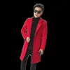 Men's Wool Blends Woolen coat 2023 autumn and winter oversized men's coat medium length slim fitting black fashionable suit collar trench coat L230919