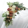 الزهور الزخرفية الزفاف الاصطناعية قوس الورد زهرة غنيمة ترتيب الأزهار مراسم استقبال ARBOR الخلفية الديكور