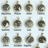 Pendant Necklaces Day And Night Zodiac Sign Necklace For Women 12 Constellation Beads Chain Choker Female Birthday Jewelry Cardboard C Dhxy2