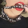 Collares colgantes Hip Hop Rock Estilo simple 8 Black Ball Bead Moda Cadenas de cuello Joyería para hombres Mujeres Punk Gargantilla Cool