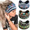 Inne 2023 Boho Flower Print szerokie opaski na głowę vintage węzeł elastyczny turban dla kobiet dziewcząt bawełna miękkie bandana akcesoria do włosów 230919