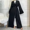 Ethnische Kleidung Herbst Winter Muslimische Frau Kleid Abaya Kimono Gestrickte Warme Gerippte Dubai Türkei Lange Strickjacke Mantel Outwear Islam