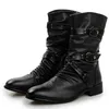 Buty skórzane buty Wysokiej jakości buty motocyklowe czarne punk rock buty męskie wysokie buty Rozmiar 38--48 230919