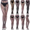 Moda Cool Star Stampato Collant a rete Erotico Scava Fuori Sexy Collant a rete Punk Modello Collant Nero Donna Lingerie stretta X303N