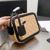 7A Women Brand Camera Caviar Fabric Shoulder Crossbody Box Makeup Casual Chain Bag 20cm