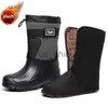 Laarzen 2023 Winter Mannen Waterlaarzen Luxe Merk Waterdichte Dikke Pluche Bont Warme Snowboots Man Casual Vissen Wandelen regenlaarzen J230919