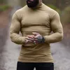 Men's Sweaters Autumn And Winter Warm High-necked Long-sleeved Bottoming Outdoor Leisure Fitness Sports High-end Cotton Wool Fleece Top