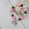 Fios frisados feitos à mão elástico grego irmandade rosa verde carta pulseira personalizada feminina moda jóias196o