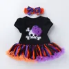 Clothing Sets 02 Years Baby Girls Romper Dress Halloween Pumpkin Witch Hat Party Mesh Tutu Casual 230919