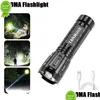 Autres Home Garden Tra Bright Mini LED Lampe de poche USB Batterie rechargeable Power Bank Fonction Torche Lanterne Cam Outdoor Randonnée Fla Dhod3