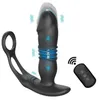 Sex Toy Massager Silicone Anal Vibrator Thrusting Prostate Stimulator Delay Ejaculation Lock Ring Butt Plug Dildos for Men
